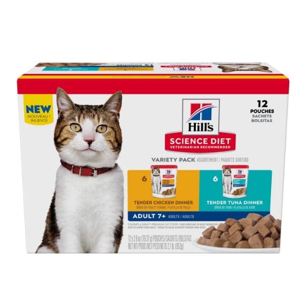 Science Diet Adult 7+ Variety Pack Tender Dinner Cat Food Pouches