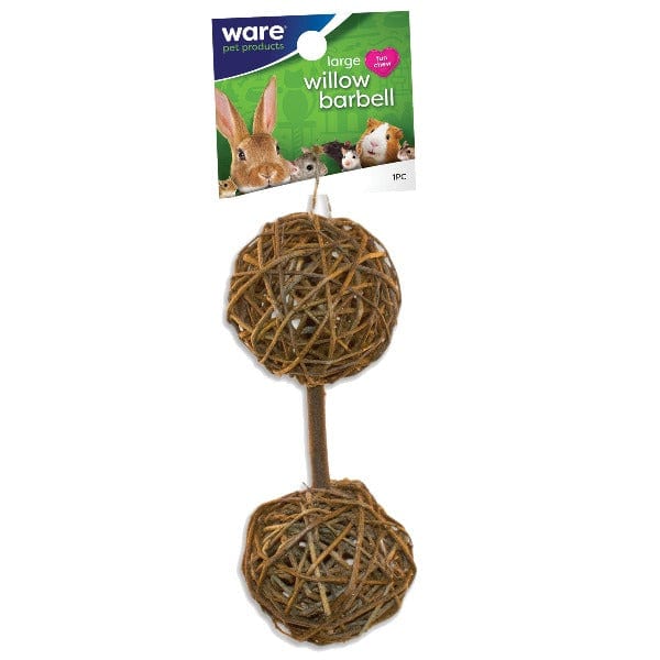 All - Natural Willow Barbell Chew Toy for Small Pets' Endless Fun