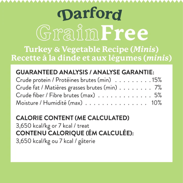 Darford Premium Grain-Free Oven-Baked Miniature Turkey-Shaped Dog Treats
