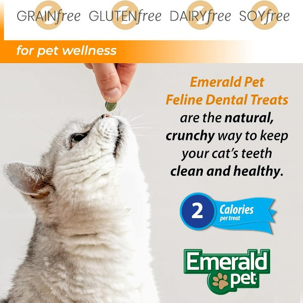 Emerald Pet High - Quality Grain - Free Catnip - Infused Dental Treats for Felines
