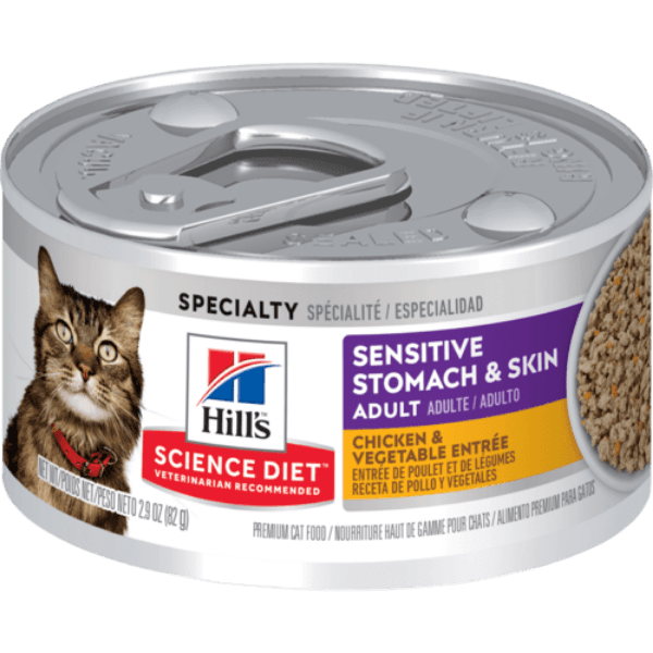 Hill's Science Diet Adult Canned Cat Food - 2.9oz Chicken & Vegetable for Sensitive Skin & Stomach