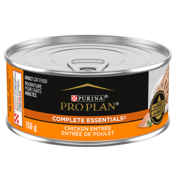 Purina Pro Plan Adult Wet Canned Cat Food - Complete Essentials Chicken Entrée in Savory Gravy, 156g