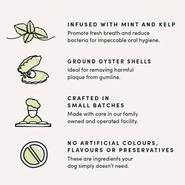 Crumps' Naturals Premium Advanced Double Freshness Dental Chew Sticks for Dogs - Plaque Busters