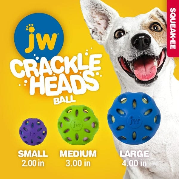 JW Pet High - Quality Crackling Rubber Ball Dog Toy from Crackle Heads Series