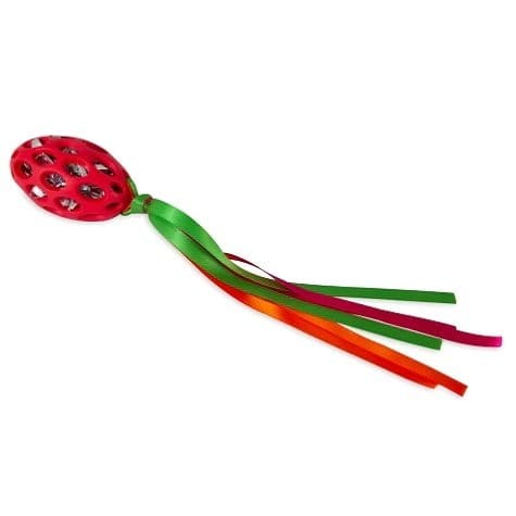 JW Interactive Cat Toy - Football with Colorful Streamers for Feline Entertainment
