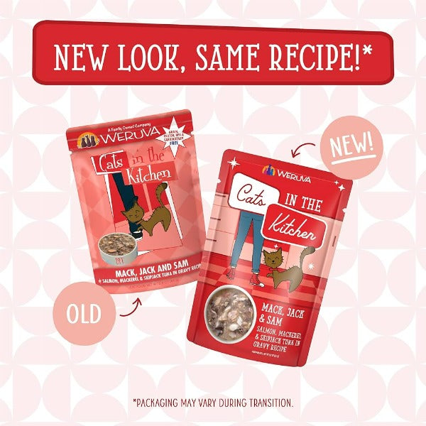 Cats in the Kitchen: Mack, Jack & Sam Pouch - Premium Wild - Caught Cat Food