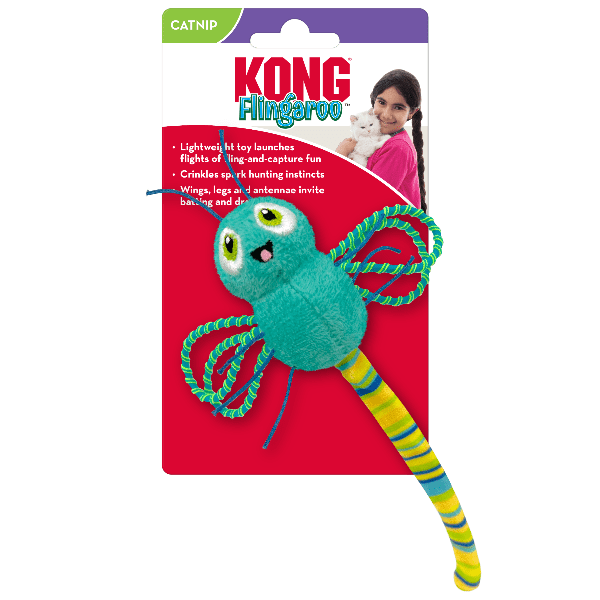 KONG Flingaroo Dragonfly Interactive Cat Toy for Endless Pounce and Capture Fun
