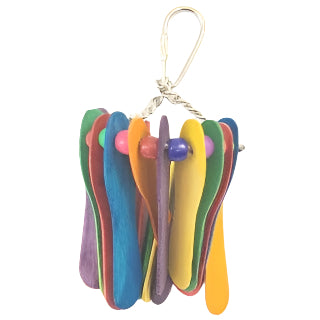 Colorful Tweeters Popsicle Stick Hanger Bird Toy for Playful Birds