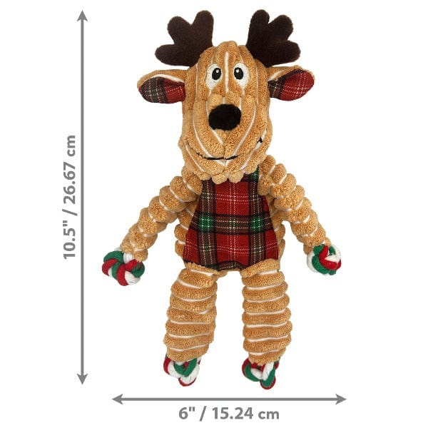 KONG Small/Medium Holiday Reindeer Floppy Knots Dog Toy for Active Play