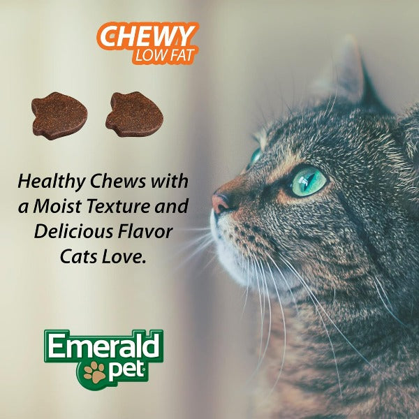 Emerald Pet Premium Feline Health Dietary Chews for Effective Hairball Support