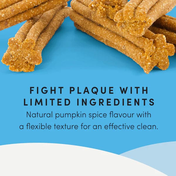 Crumps' Naturals Pumpkin Spice Flavored Dental Chews for Dogs - Plaque and Tartar Busters