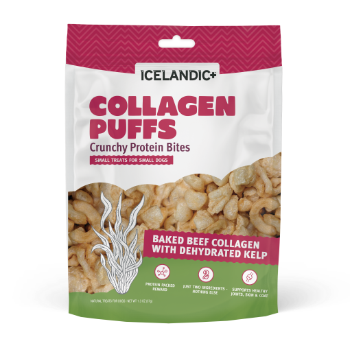 Healthy Icelandic Kelp & USA Beef Collagen Puffs for Small Dogs
