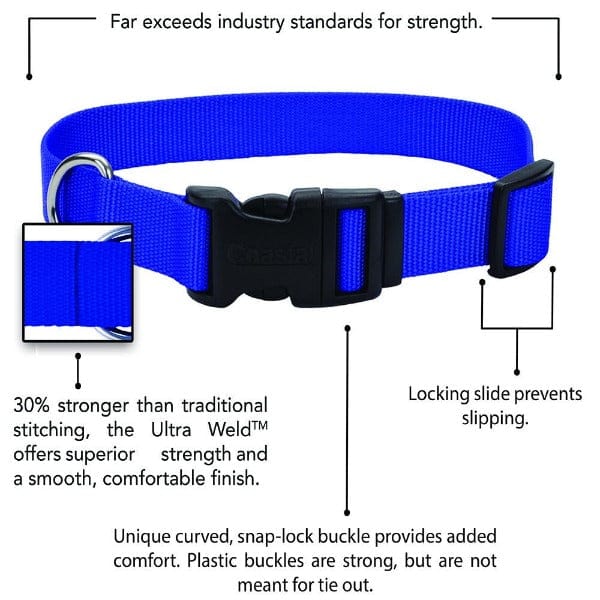 Stylish Coastal Adjustable Nylon Dog Collar with Comfortable Plastic Buckle