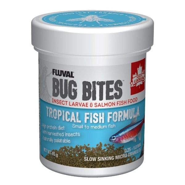 Fluval Tropical Fish Formula - Bug Bites Micro Granules, 45 Gram Package