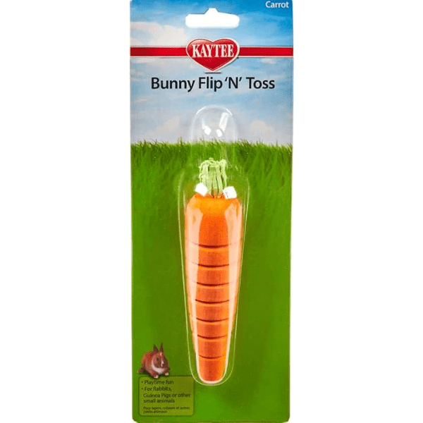 Kaytee Rabbit Recommended Flip-N-Toss Sisal Rope Carrot Toy for Small Animals