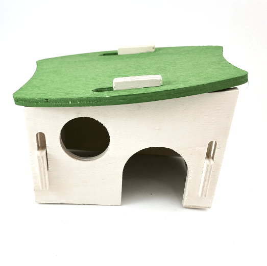 Cozy and Easy - to - Assemble Spruce Wood House for Small Pets like Hamsters and Mice in Moss Hollow Style