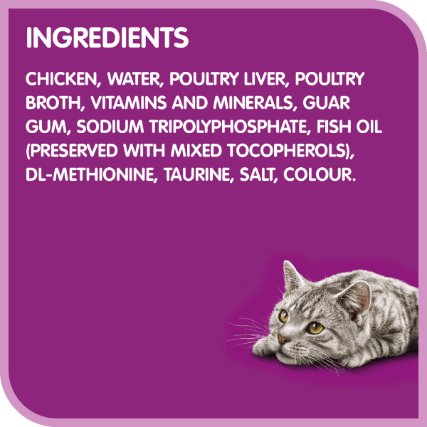 Whiskas Single - Serve Perfect Portions Chicken Pâté Wet Cat Food for Cats of All Life Stages