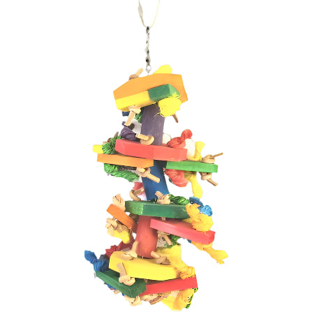 Tweeters Bird Chew and Shred Toy with Knots and Wooden Blocks; Available in Two Different Sizes