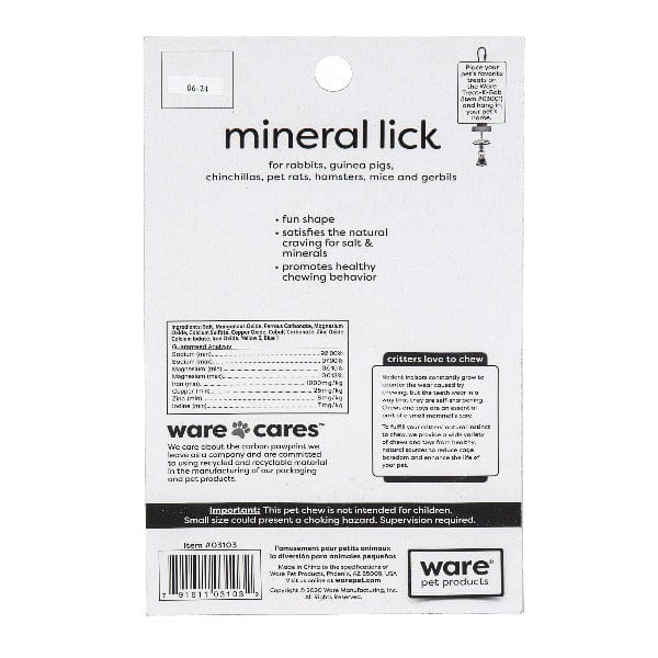Ware Trace Mineral Apple - Shaped Lick for Small Pets with Free Holder