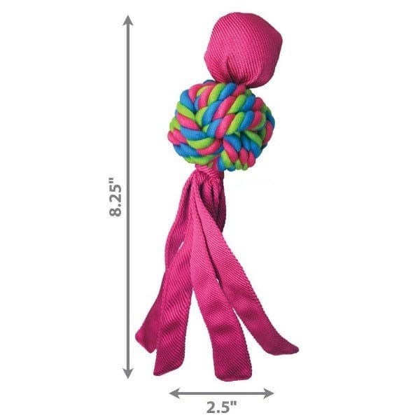 KONG Wubba Weaves Durable Dog Toy with Squeaker for Fetch Games