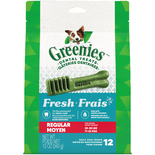 Greenies Regular Adult Dog Dental Chew Treats for Fresh Breath, 12 Ounce Package