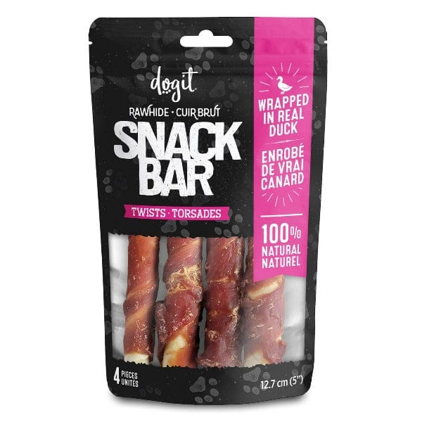 Dogit All - Natural Duck - Wrapped Snack Bar Twists Dog Treats