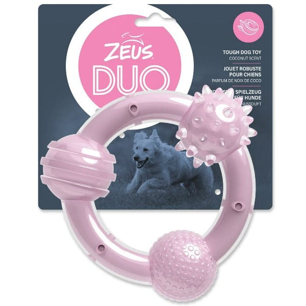 Zeus Duo Coconut-Scented Tri-Ring Chew Toy for Dogs