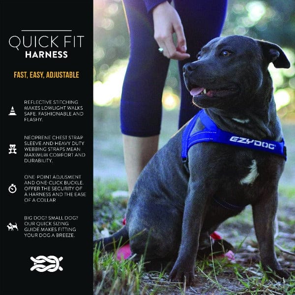 EzyDog Quick Fit Adjustable Dog Harness for Easy and Comfortable Walks