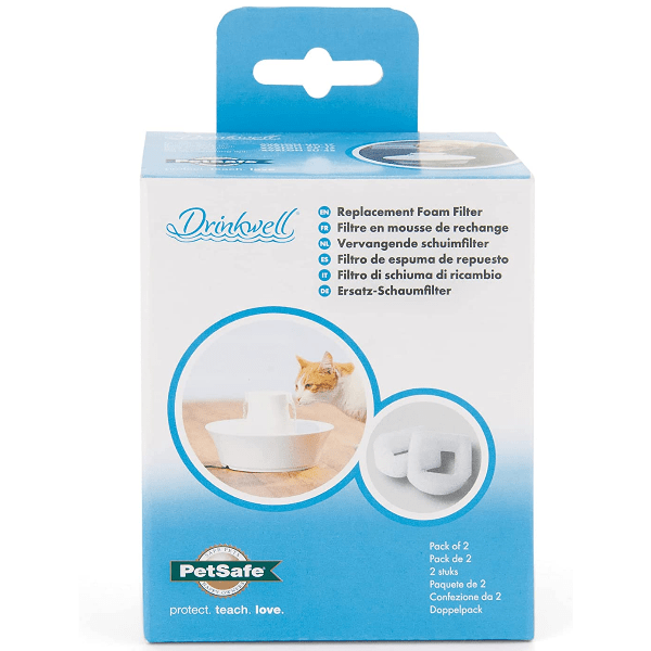 Drinkwell Two-Pack of Ceramic & 360 Stainless Steel Replacement Foam Filters for Pet Fountains