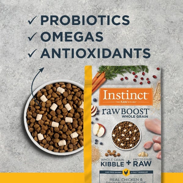 Instinct Raw Boost Premium Whole Grain Dry Dog Food with Real Cage - free Chicken & Brown Rice, 4.5 - pound Bag