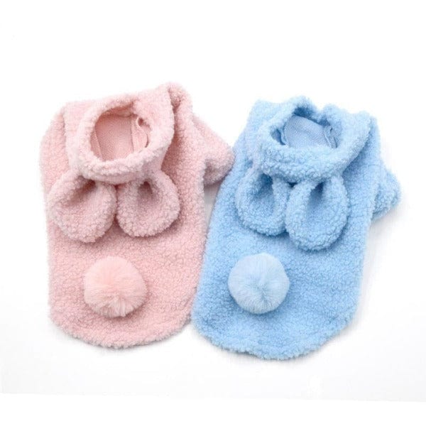 Adorable Fluffy Bunny Pet Costume Available in Blue or Pink Shades