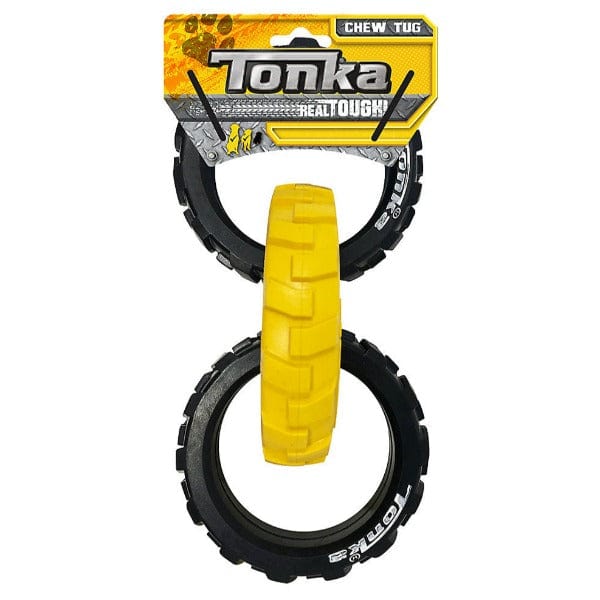 Tonka Heavy - Duty 3 - Ring Tug Toy for Energetic Dogs