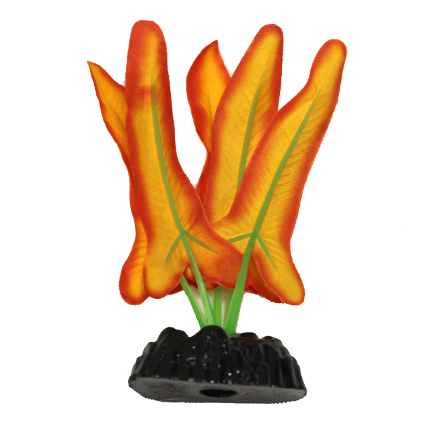 Aquarium Decorative Orange Crypt Silk Betta Artificial Plants Set of Four
