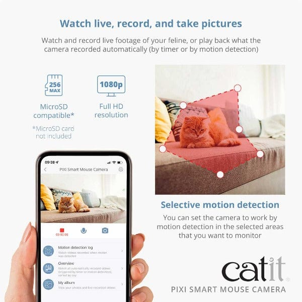 Catit PIXI High - Tech Smart Mouse Camera for Remote Cat Monitoring
