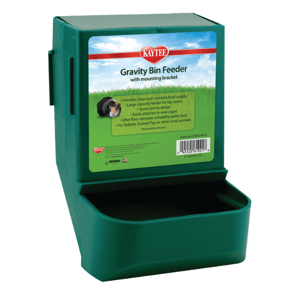 Kaytee Pet Gravity Bin Feeder with Snap - Lock Bracket for Small Animals