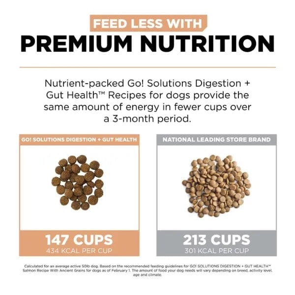 Go! Solutions Premium Dry Dog Food - Salmon Recipe with Ancient Grains for Digestion and Gut Health
