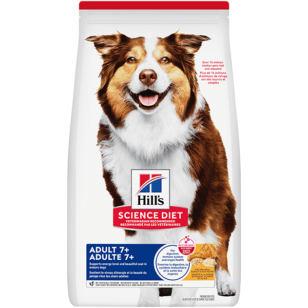 Hill's Science Diet Dry Dog Food for Adult Dogs Aged 7 and Above with Chicken Recipe