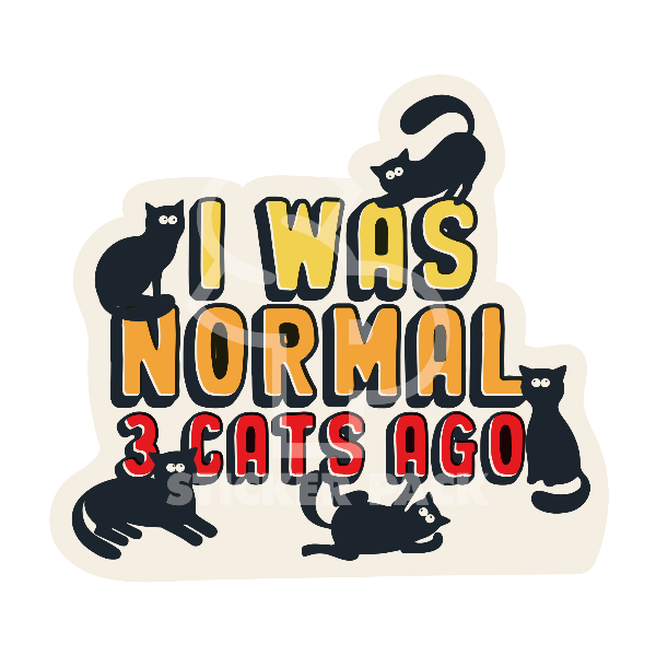 Pet Sticker Pack - Cat Sayings, Normal Three Cats Ago Design, Set of Small and Large Stickers