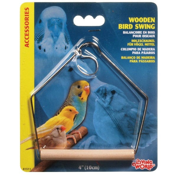 Living World Medium-sized Wooden Perch Swing for Birds