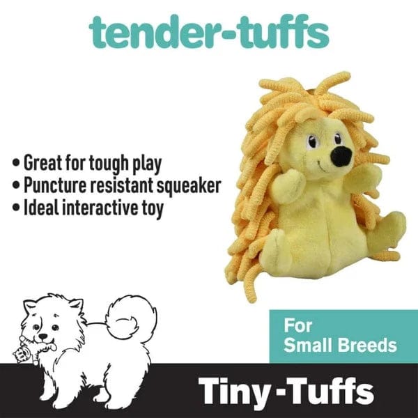 Tender-Tuffs Super Soft Tiny Hedgehog Plush Dog Toy for Small Dogs