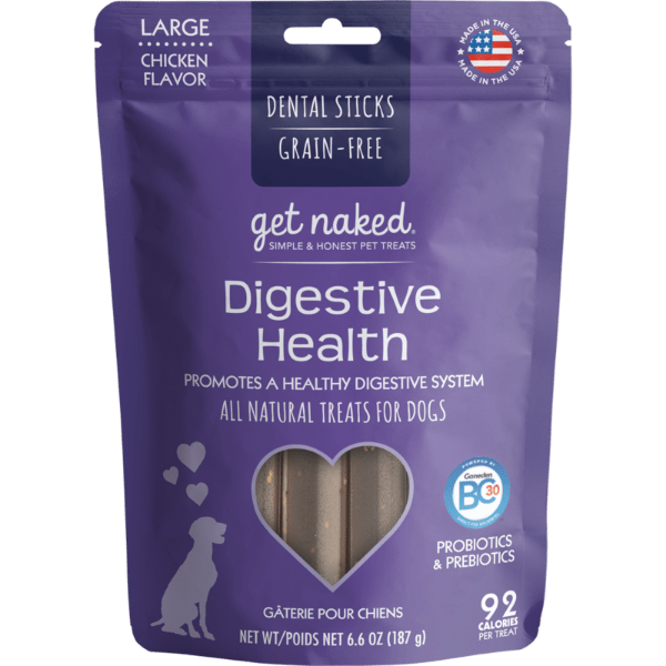 Get Naked Brand Dog Dental Chew Sticks for Digestive Health Maintenance