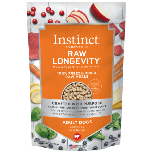 Instinct Premium Raw Longevity 100% Freeze - Dried Beef - Based Dog Food for Optimal Pet Health