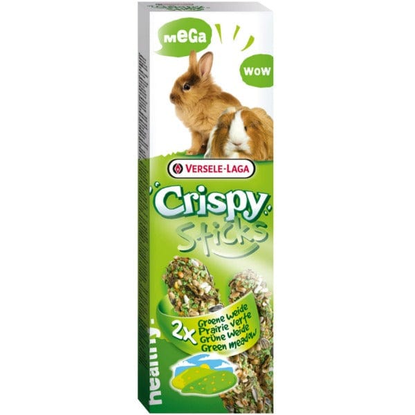 Versele-Laga Oven-Baked Crispy Megasticks Snack for Pet Rabbits and Guinea Pigs with Green Meadow Flavor