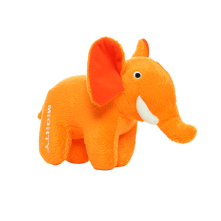 Tuffy Mighty Safari Junior Orange Elephant Soft and Durable Dog Chew Toy for Small to Medium Dogs