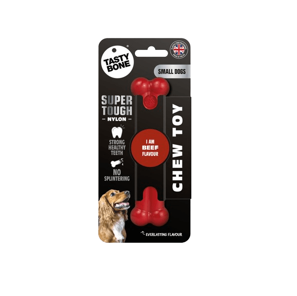 Delicious TastyBone Nylon Chew Bone with Beef Flavour for Dogs of All Sizes