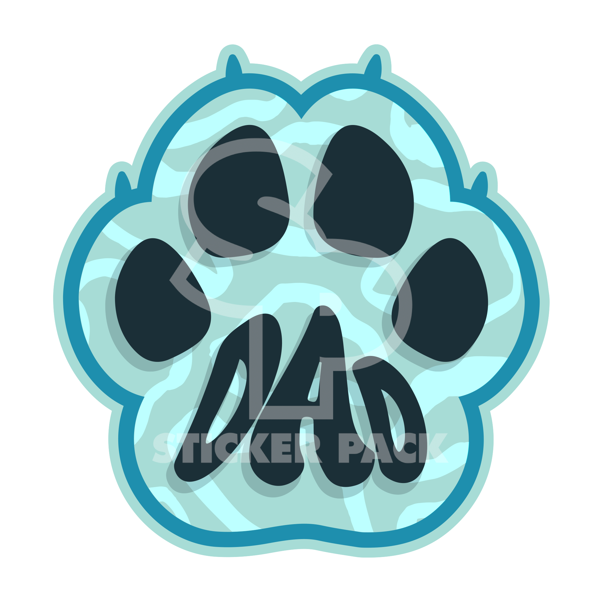 Blue Paw Dad Themed Dog Sayings Sticker Pack - Including Small Decorative Stickers