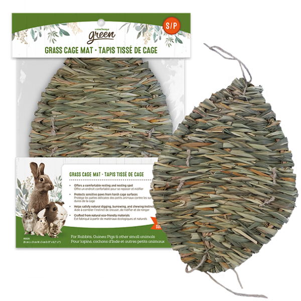 Living World All - Natural Hand - Woven Green Grass Cage Mat for Small Pets