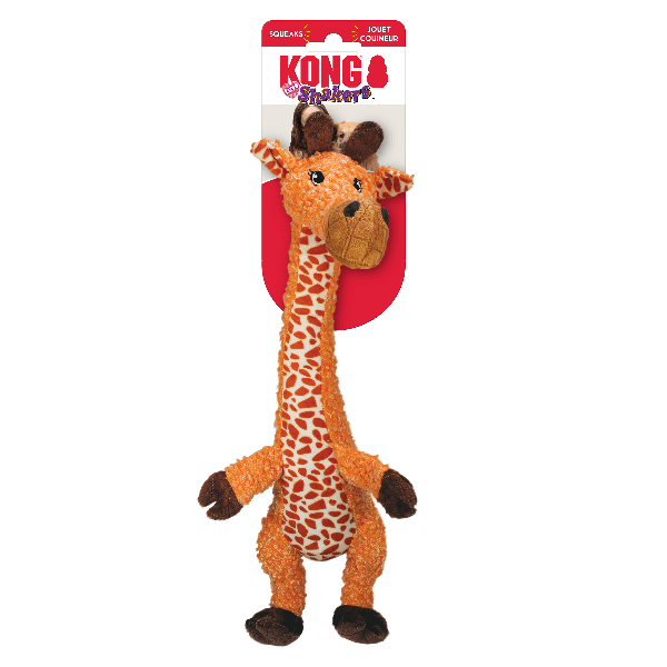 KONG Shakers Luvs Interactive Giraffe Plush Dog Toy for Tug, Toss and Fetch