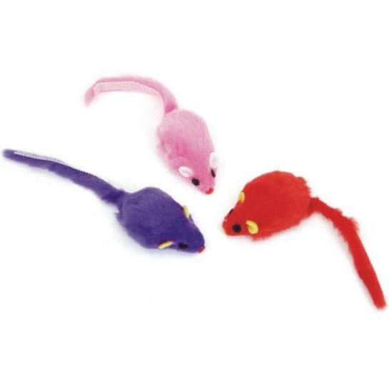 3-Pack Turbo Assorted Fur Mice Cat Toys for Active Play