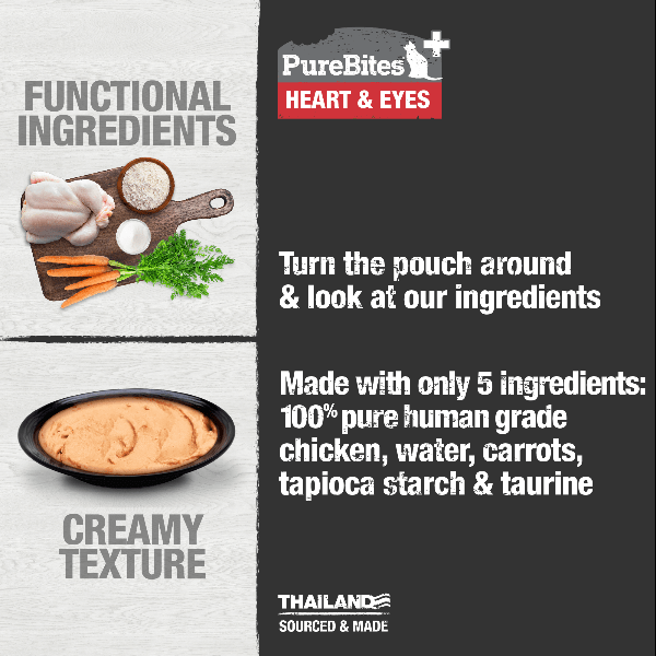 PureBites+ Squeezable Cat Treats: Heart & Eyes Formula